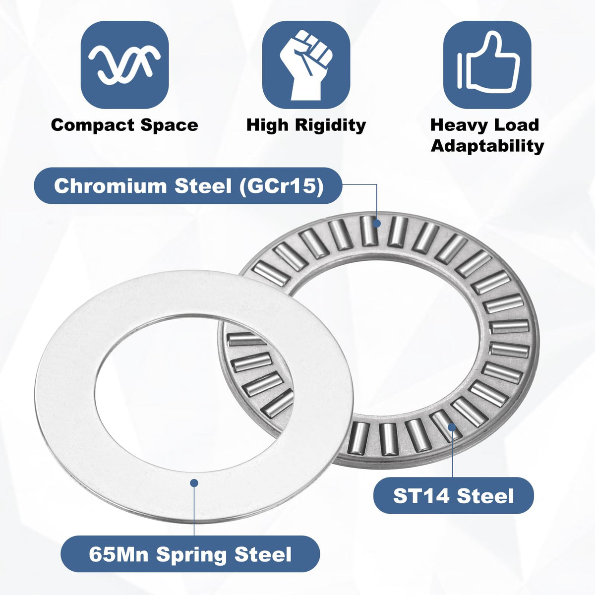 uxcell 10 Sets NTA1427 Thrust Needle Roller Bearings with Washers, ID 7/8"