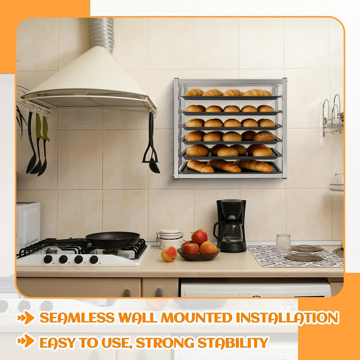 1 Pcs 6 Tier Wall Mounted Sheet Pan Rack