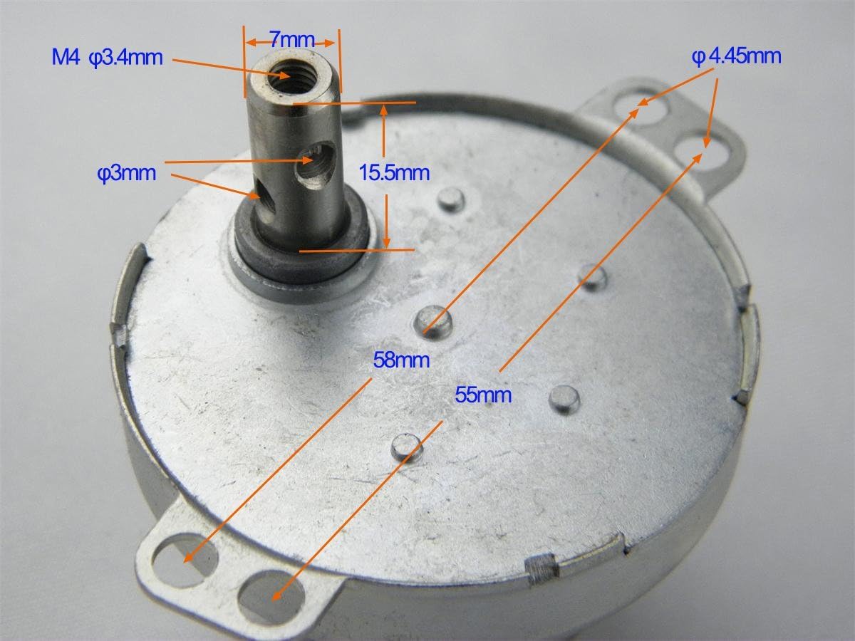 CHANCS 12V DC Gearbox Motor JS-50 10RPM CW/CCW Electric Motor with M4 Thread Hole Shaft Reduced DC Motor