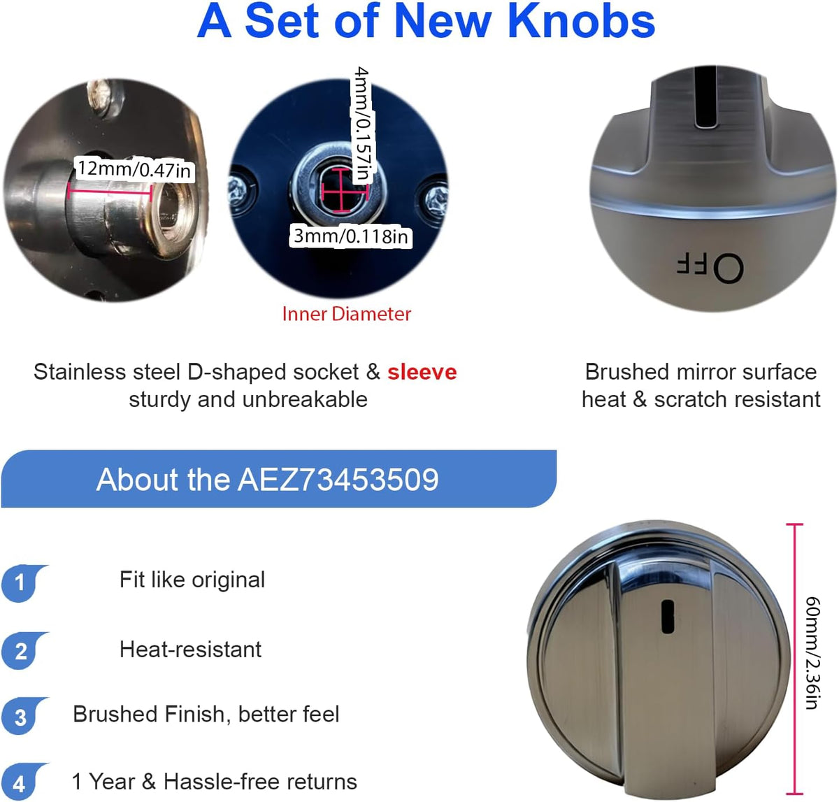 5 pcs LG Gas StoveKnobs Replacements AEZ73453509