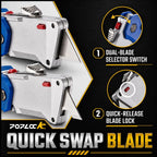 Folding Utility Knife with K-Hook & Straight Blade, Hook Blade Box Cutter for Cable Jacket, Duct, Drywall, Roofing &