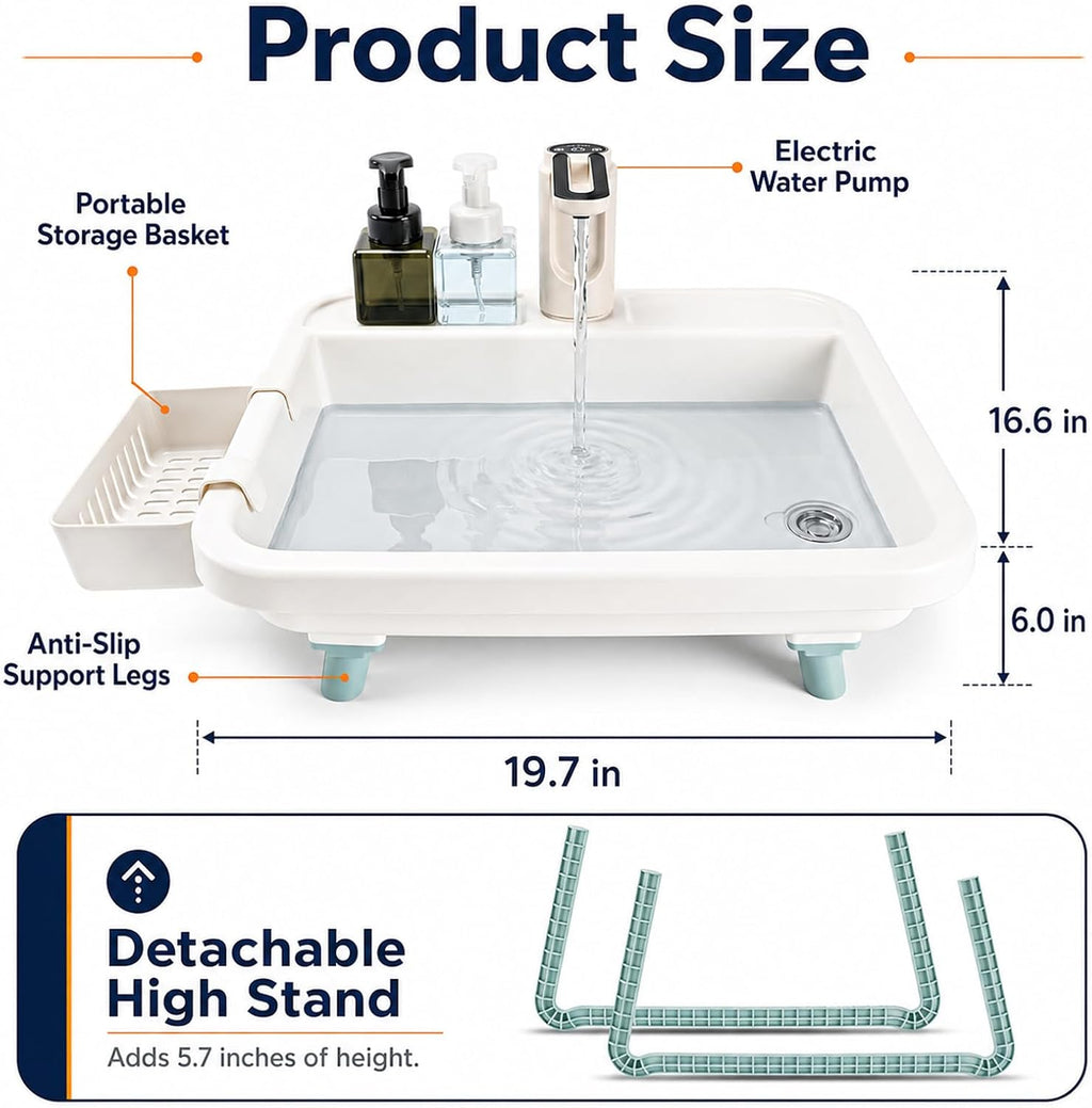 Portable Sink Hand Wash Station with Electric Faucet
