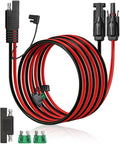 Solar Panel Connector to SAE Adapter Cable 20FT 10AWG MC4 to SAE Adapter | Solar Extension Cable with Fuse/SAE
