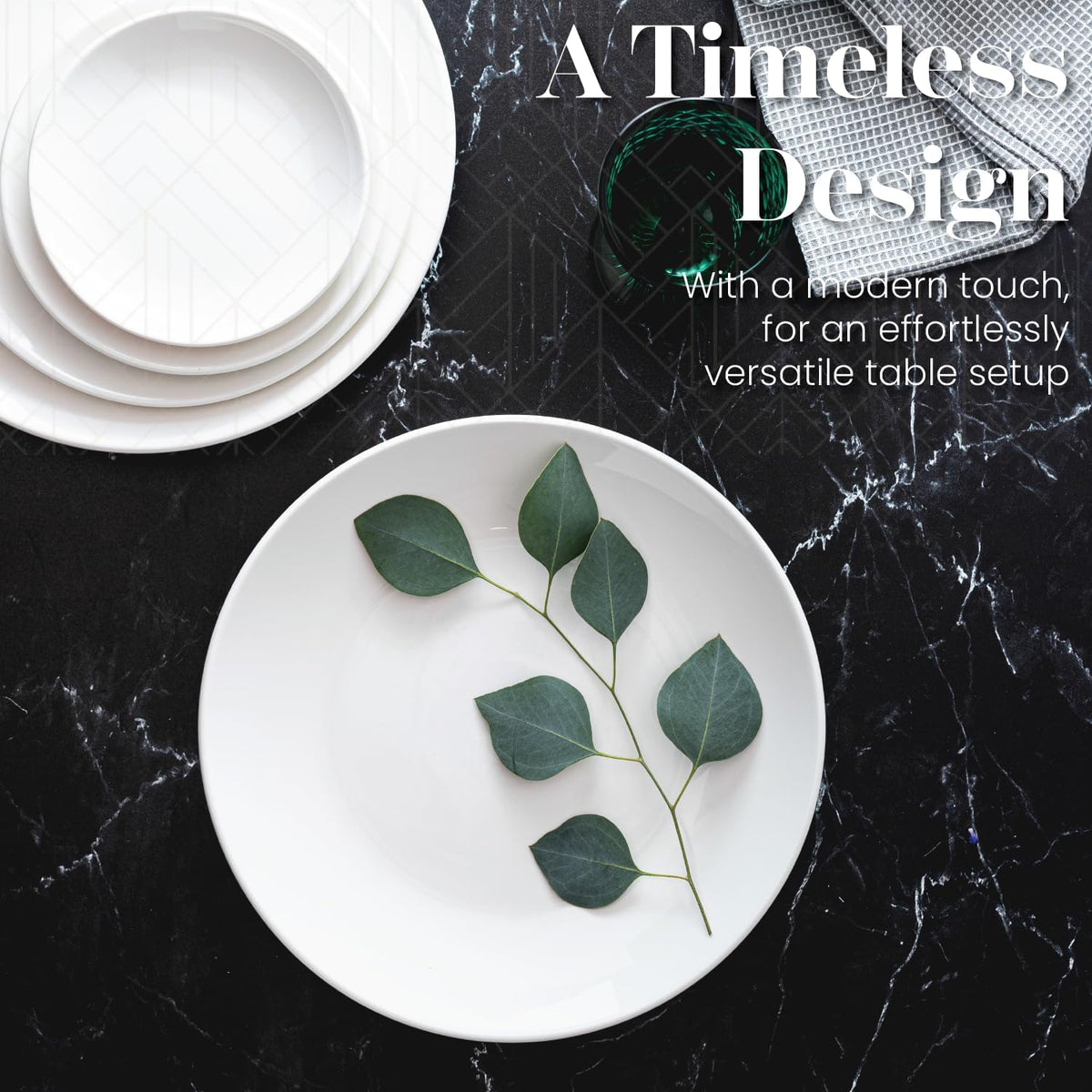 Dinner Plate, Set of 6 White Plates, Ceramic Dinner Plates Set, Stackable 11 Inch Extra Large Dinner Plates for Every