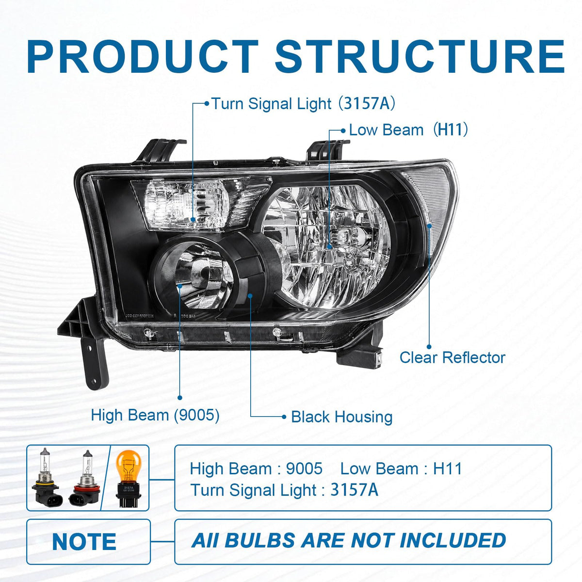 for 2007-2013 Toyota Tundra Headlights Assembly