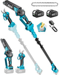 4-in-1 Pole Saw & Pruning Shears Combo Kit with Brushless Motor | 2 x 4000mAh Batteries, 6" Mini Chainsaw & 1.2"