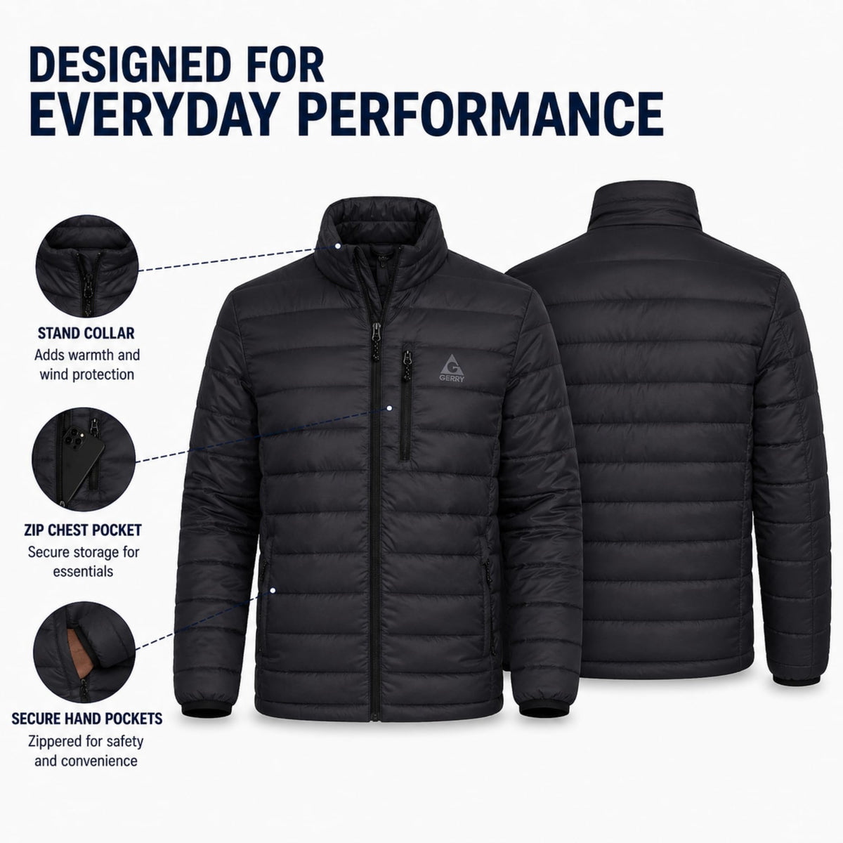 Puffer Jacket Men - Lightweight Warmth, Quilted Packable Winter Coat