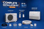Floor Console Mini Split AC/Heating System, White, 12000 BTU