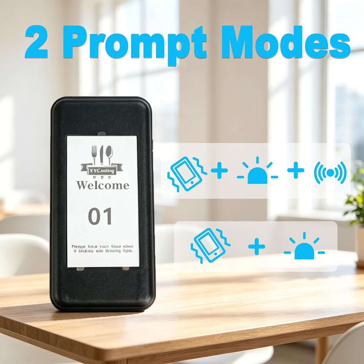 Restaurant Pager System,Social Distancing Buzzer 20 Pagers(Black)