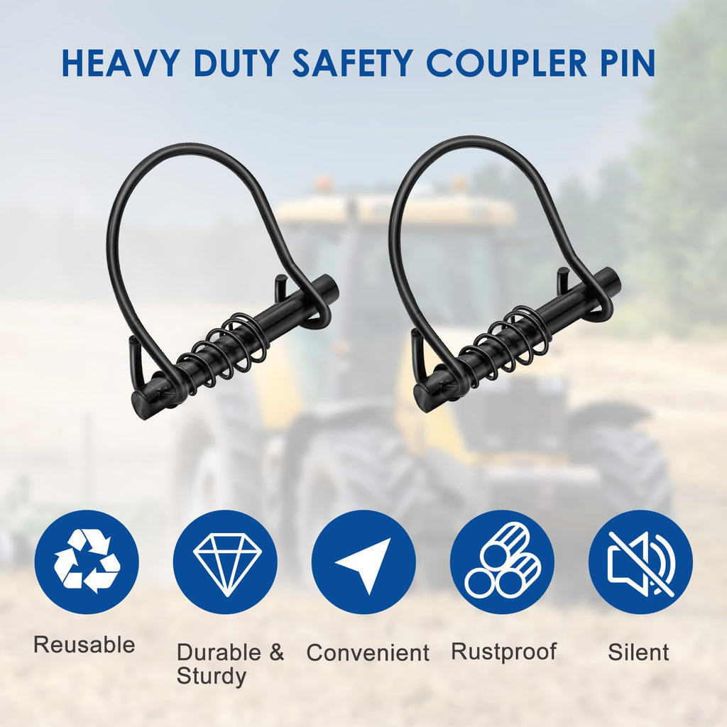16PCS Silent Shaft Locking Pin with Spring for Hunting,1/4" x 2-1/20" Black
