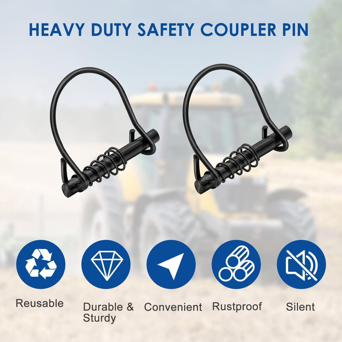16PCS Silent Shaft Locking Pin with Spring for Hunting,1/4" x 2-1/20" Black