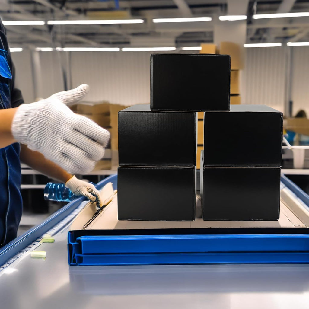 10x7x5 Inch Black Shipping Boxes 20 Pack, Cardboard Mailer Boxes for Small Business Mailing