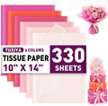 330 Pcs Pink Tissue Paper,6-Color 14"X10" Tissue Paper Bulk