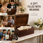 Larger Wooden Memory Wedding Keepsake Boxes With Hinged Lids - Decorative Storage Box With a Hinge Lids For Letter