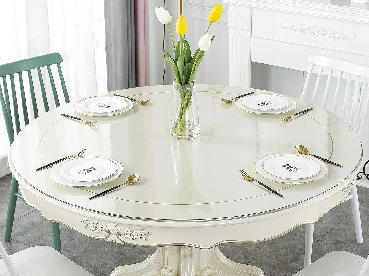 1.5mm Thick 48 Inches Clear Round Table Protector, Round Table Cover, Tablecloth Protector, Table Protector for