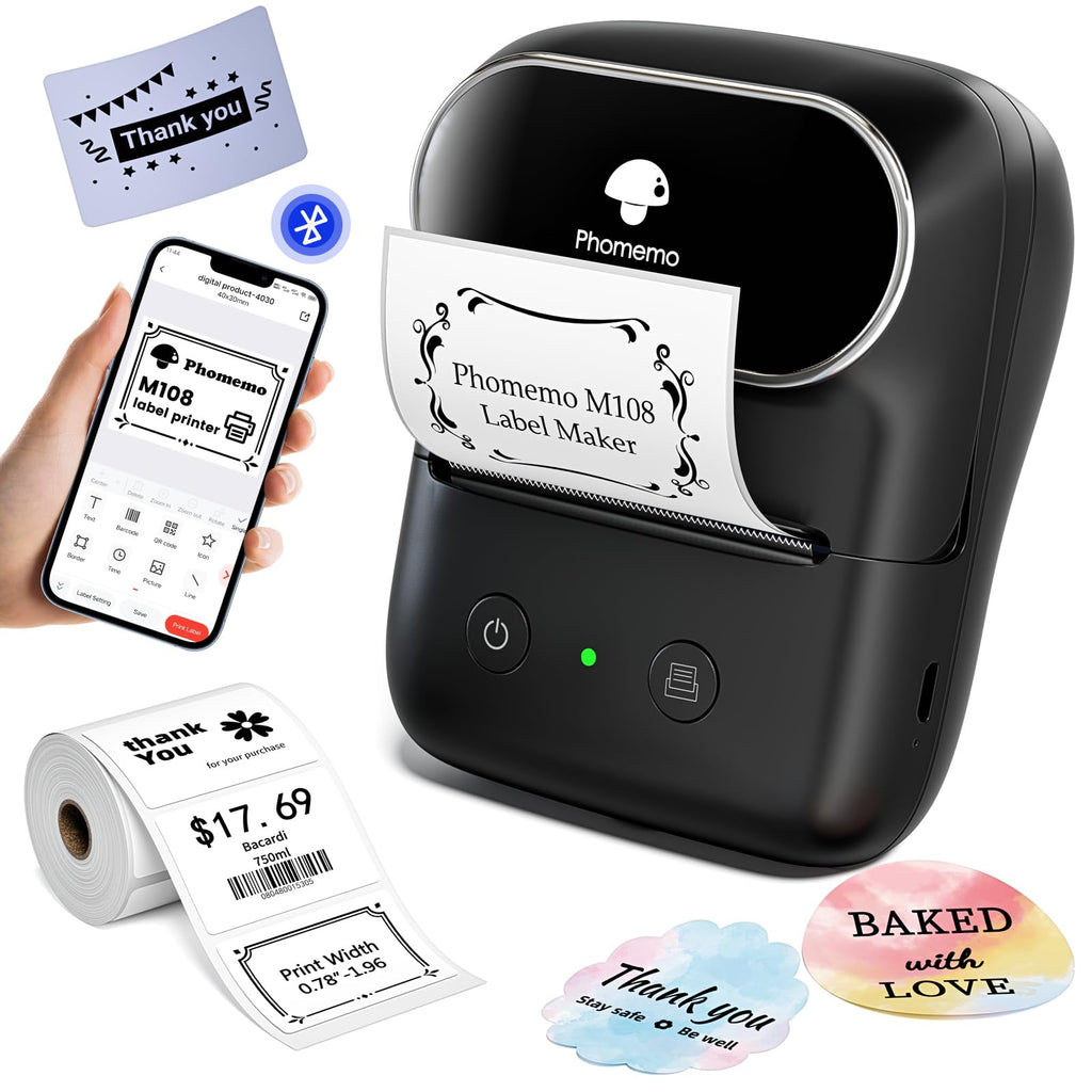 2 Inch Label Maker Machine, Bluetooth Label Printer for Home