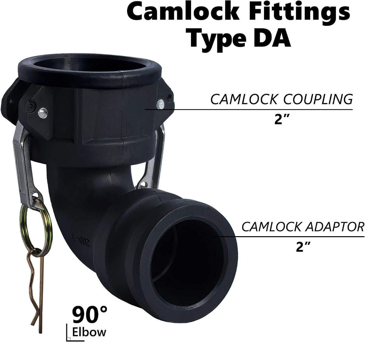 Camlock Fittings Type DA 2" Female Camlock × 2" Male Camlock