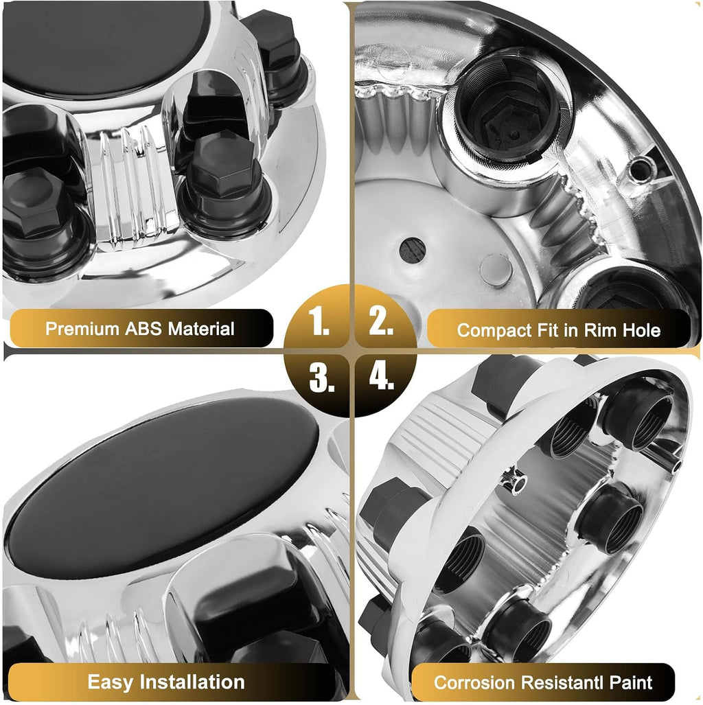Set of 4 Wheel Center Caps 6 Lug, Chrome Hub Caps Direct Fit Replacement for 17" Wheels, Compatible with 2005-2013