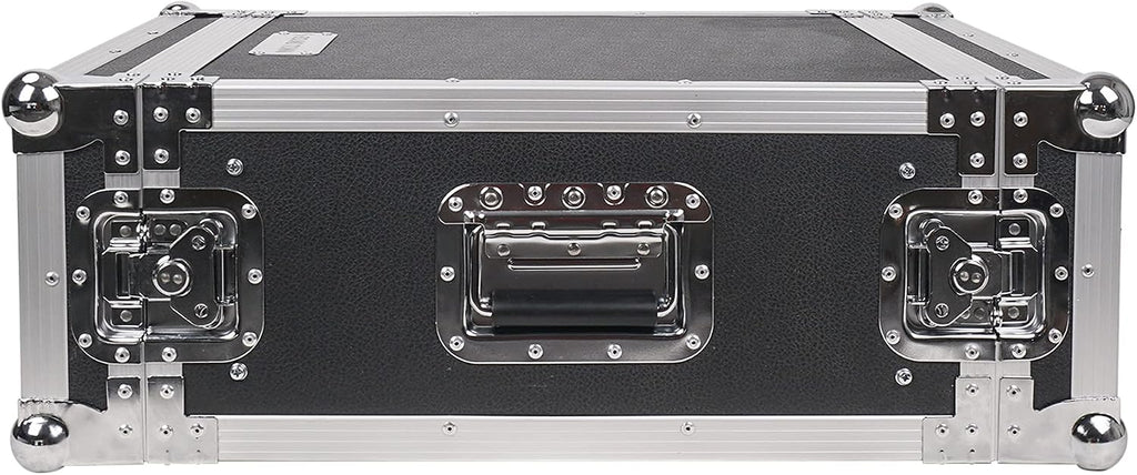 4U PA/DJ Rack/Road Case, 4-Space, with 21" Rackable Depth, Plywood, Metal Ball Corners, Pro Tour Grade Flight Case
