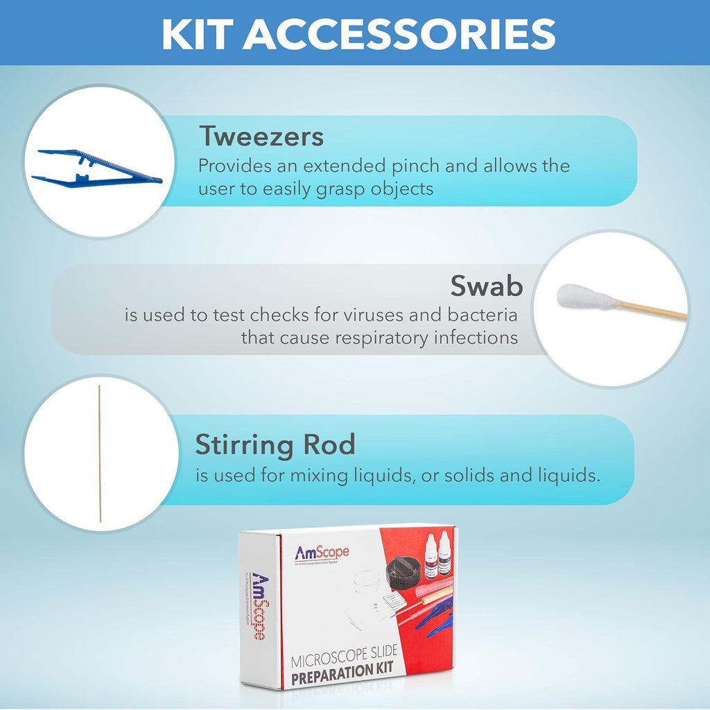 SP-14 Microscope Slide Preparation Kit - Includes Blank | Precision Tip Anti-Static Stainless Steel Lightweight