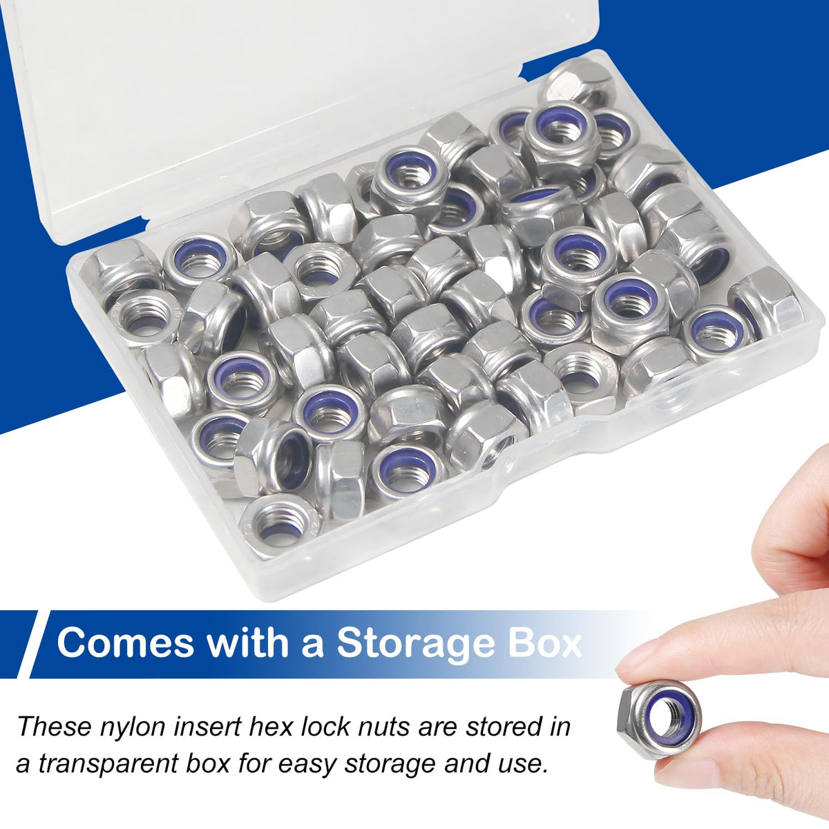 200Pcs M3 x 0.5mm Lock Nuts, Metric Nylon Insert Hex Locknut for RC Models
