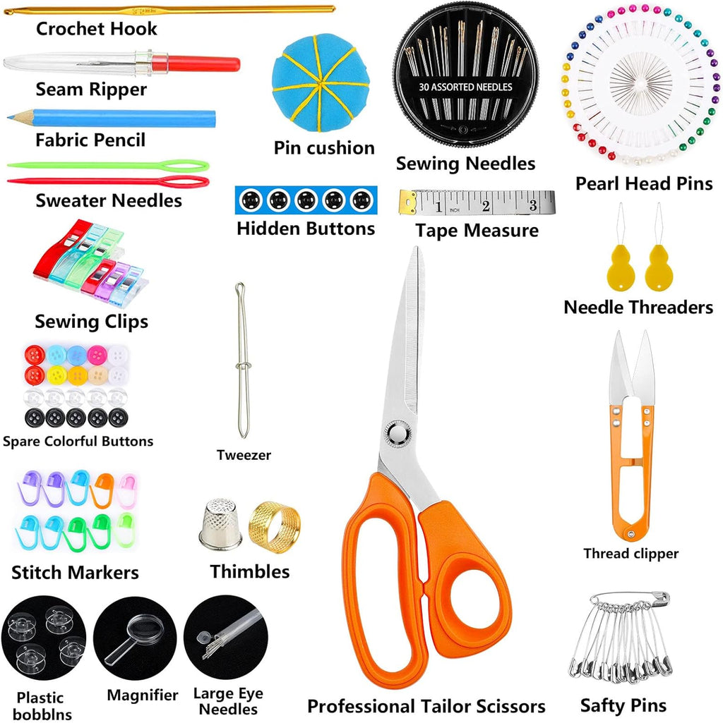 Sewing Kit for Adults,Maxfanay Needle and Thread Kit for Sewing,Professional Sewing Supplies Accessories with Tailor