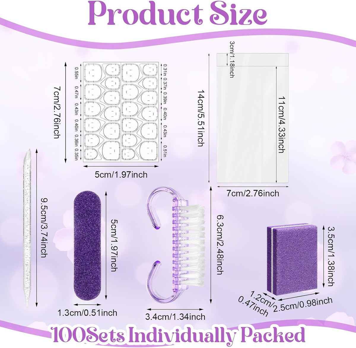 5-in-1 Disposable Pedicure Kit 100Set Manicure Individually Package