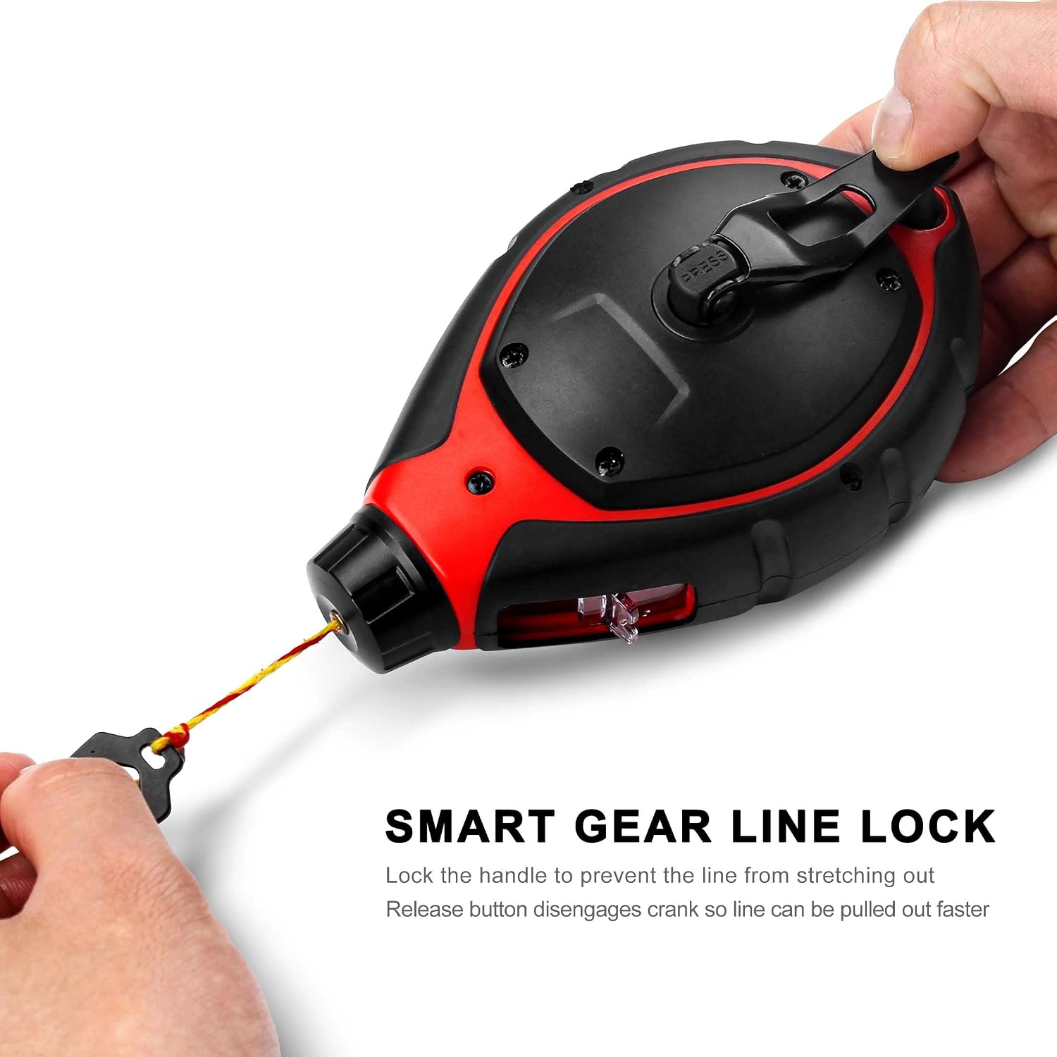 Chalk Line Tool, 100ft Chalk Box with 6:1 Gear Ratio & Construction String Line, Carpenter Tools for Framers