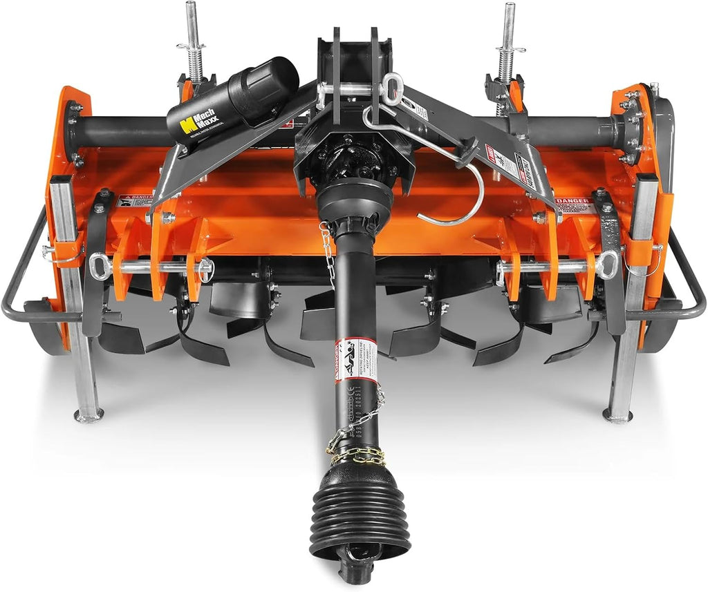 MechMax 48 in Rotary Tiller, 3 Point Hitch Cat.1 & 2, Gear Drive, PTO Shaft Included with Slip Clutch, 25–50 HP, MRT48