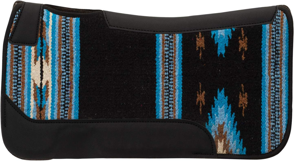 23" x 24" Contoured Single Weave Wool Blend Felt Pony Size Saddle Pad, Shock Absorbing Western Saddle Pad for