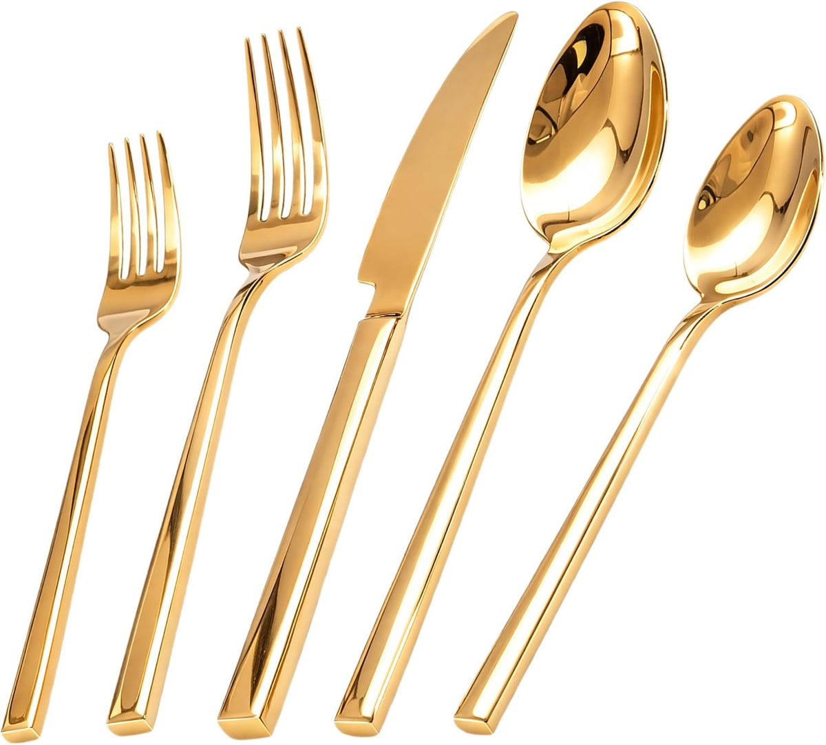 Gold Silverware Set for 8, 40-Piece 18/10 Stainless Steel Flatware