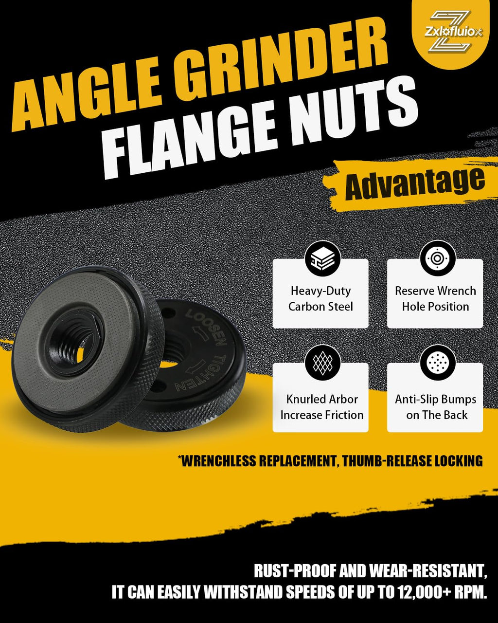 2 Pack M14 Thread Angle Grinder Flange Nuts for Fixing Cutting Discs