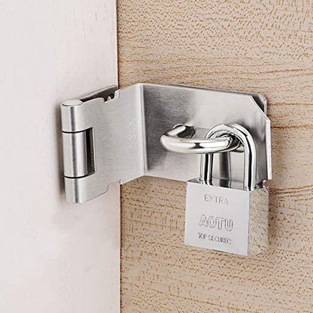 4 Inch Door Hasp Latch 90 Degree, Extra Thick Locking Latch Lock