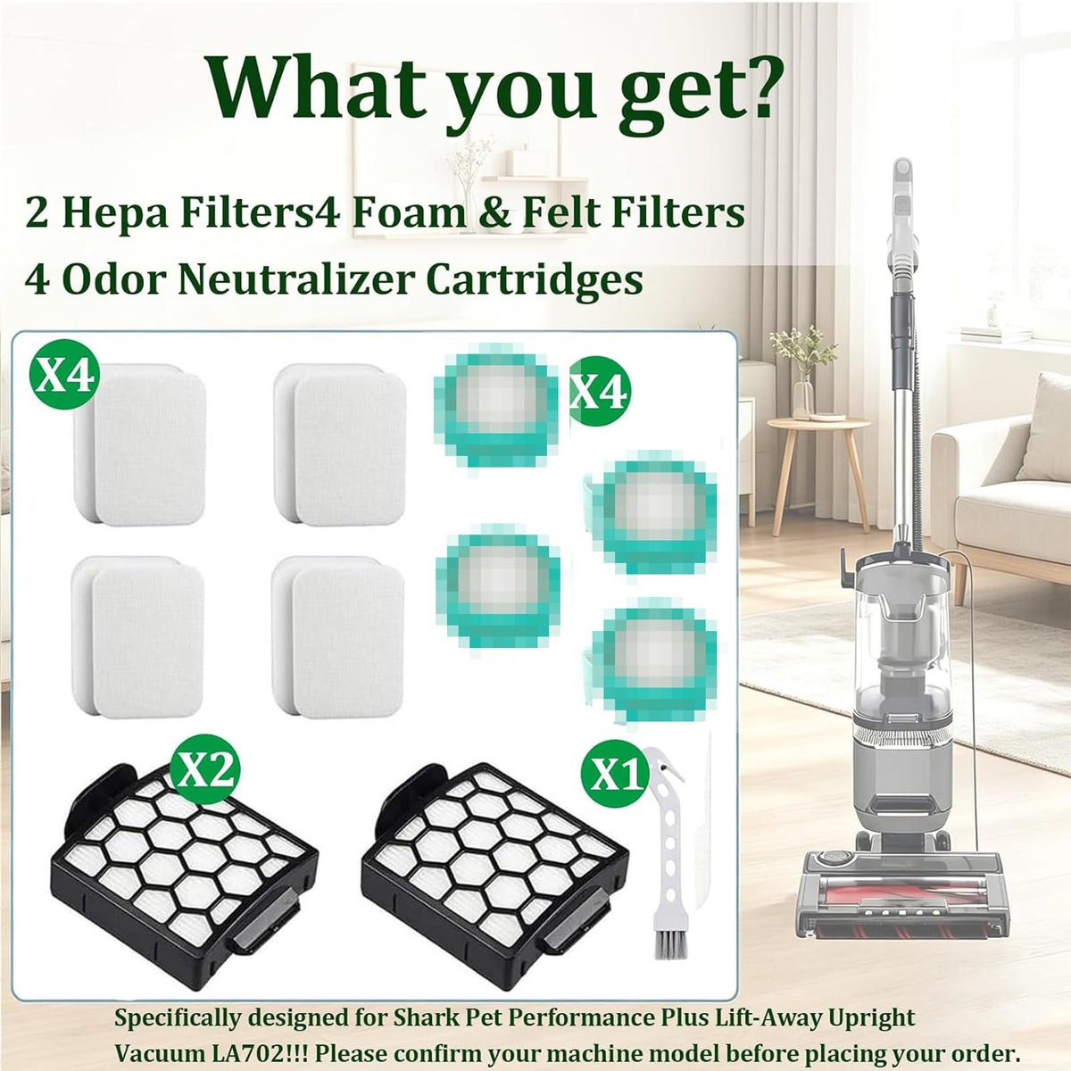 Garayma LA702 Cartridge & Replacement Filter For Shark Rotator Vacuum