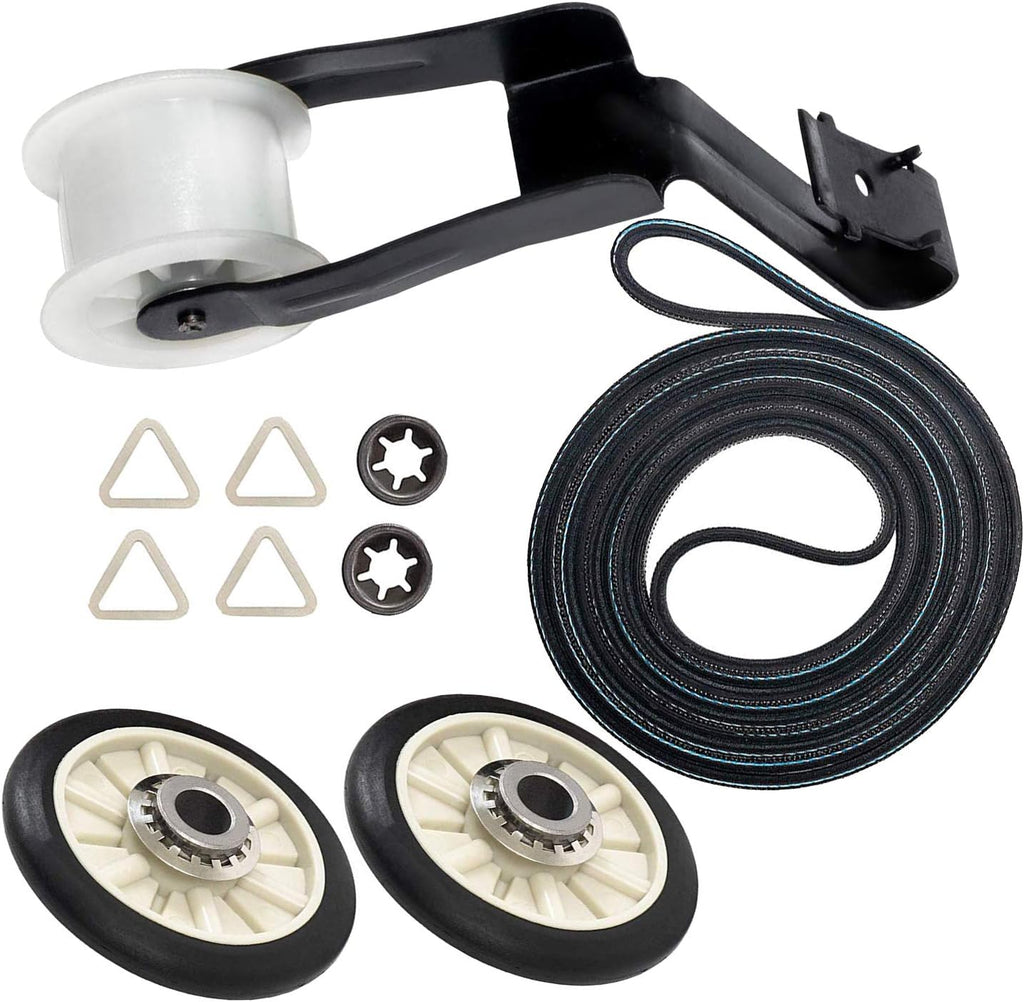 4392065 Dryer Repair Kit with 349241T Drum Support Roller, 691366 Idler Pulley, 341241 Belt for Whirlpool Kenmore