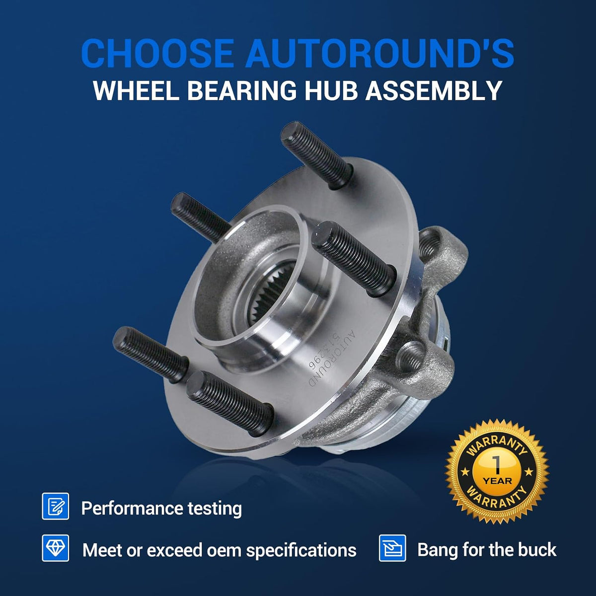 Autoround 513296 Front Wheel Hub Assembly Fit for Nissan Altima 2007-18