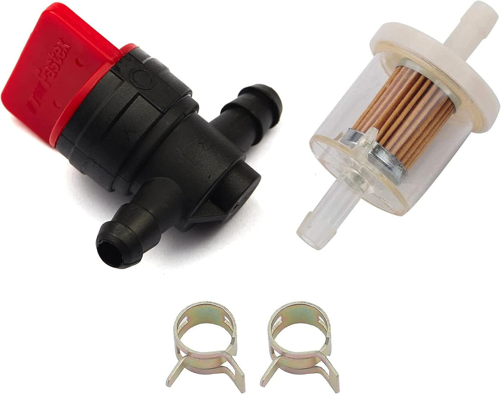 698183 494768 1/4" Fuel Line Fuel Shut-off Valve and 691035 Fuel Filter for fits 493960 697947 298090 298090S 395018 Toro 1-603770 54-3150 Murray 7800272 7800528 Lawn Mower