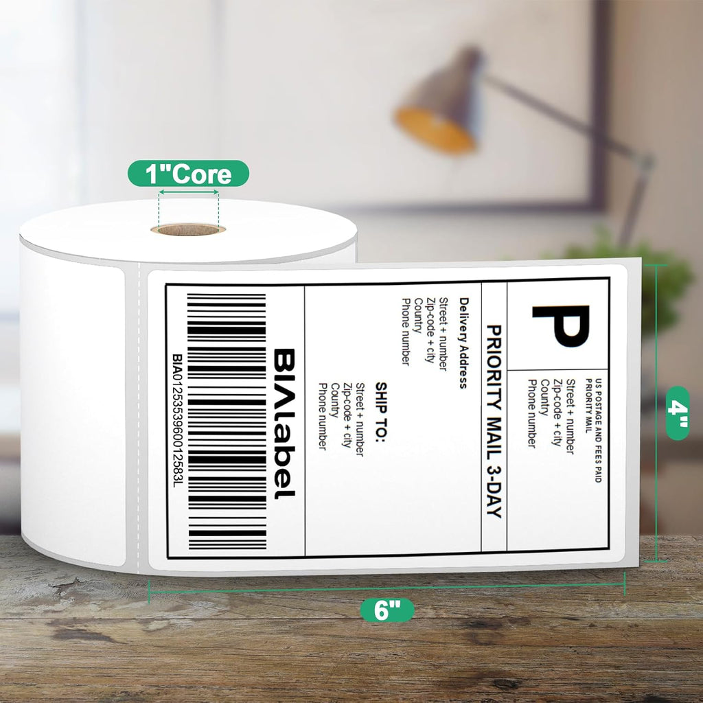 4 x 6 Inch Direct Thermal Shipping Labels, 4 Rolls, 1,800 Labels