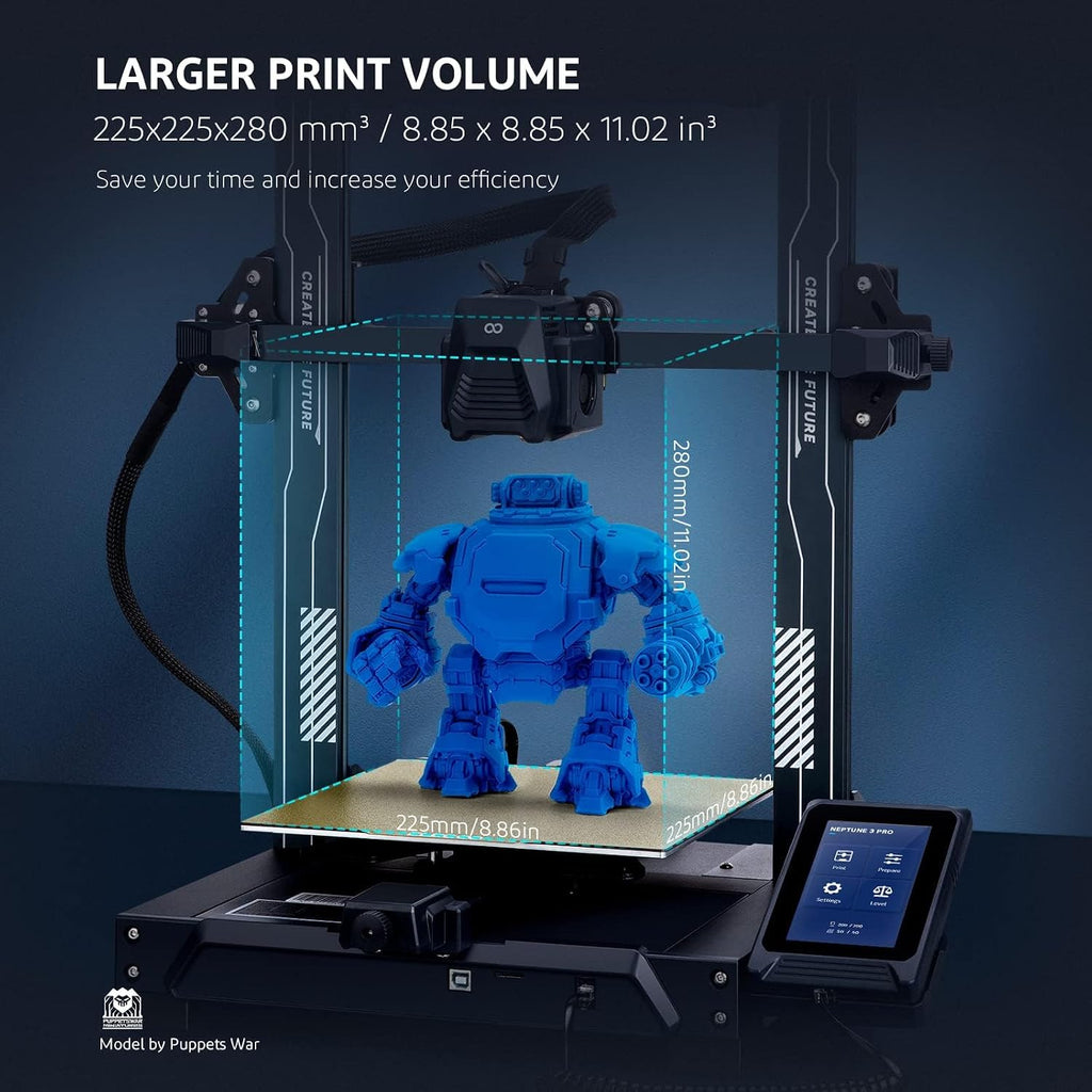 Neptune 3 Pro 3D Printer, Quick Assembly with Auto Leveling | Direct Drive Extruder, PEI Flexible Platform and