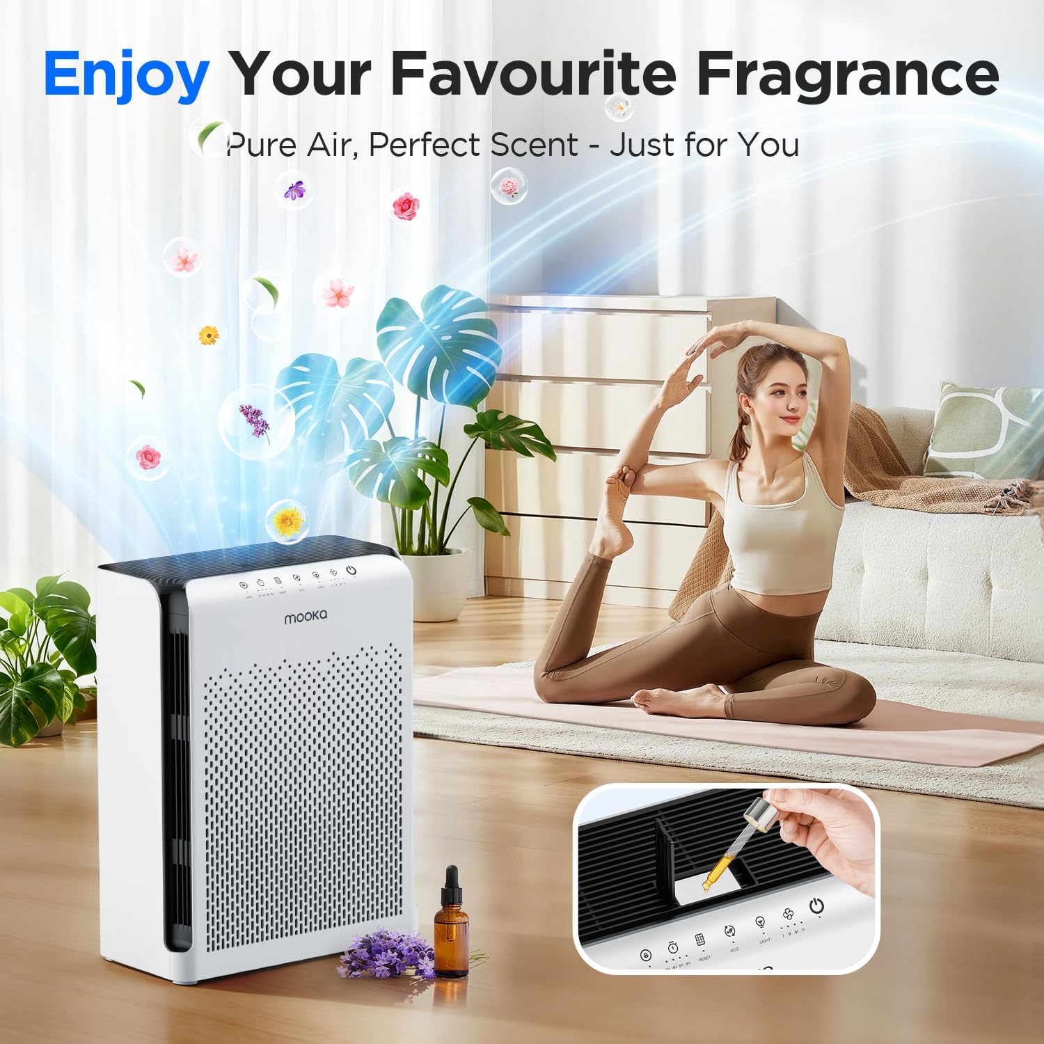 M200L Air Purifiers for Home Pets Large Room 2200ft² with ECO Mode | 20dB Ultra-Quiet Bedroom HEPA Filter