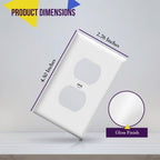 ENERLITES 5 Pack Outlet Covers Wall Plate for Duplex Receptacle, White