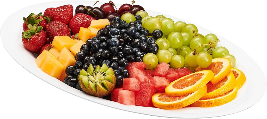 White Plastic Oval Serving Trays - Serving Platters Oval Pack of 4