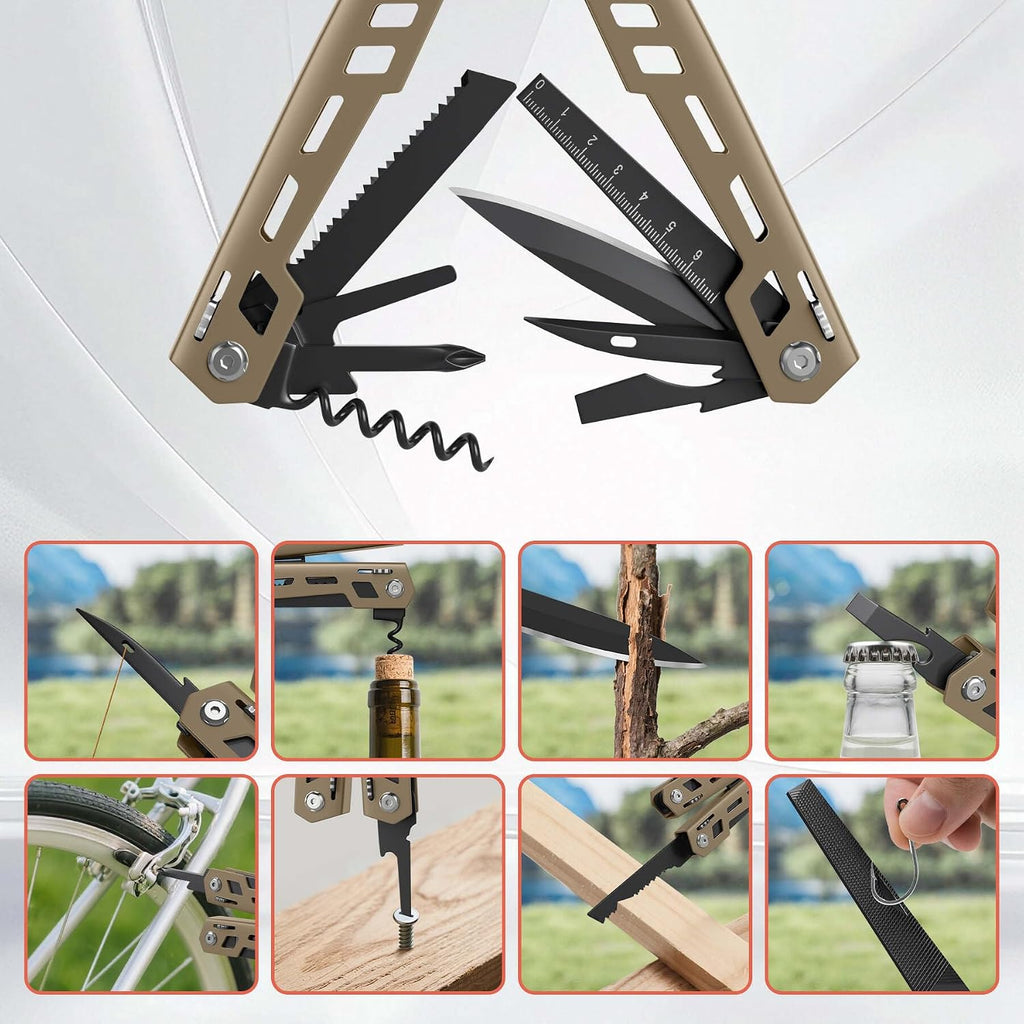 Multitool 17-in-1 Stainless Steel Multi Tool with Pocket Knife Needle Nose Pliers Bottle Opener Screwdriver