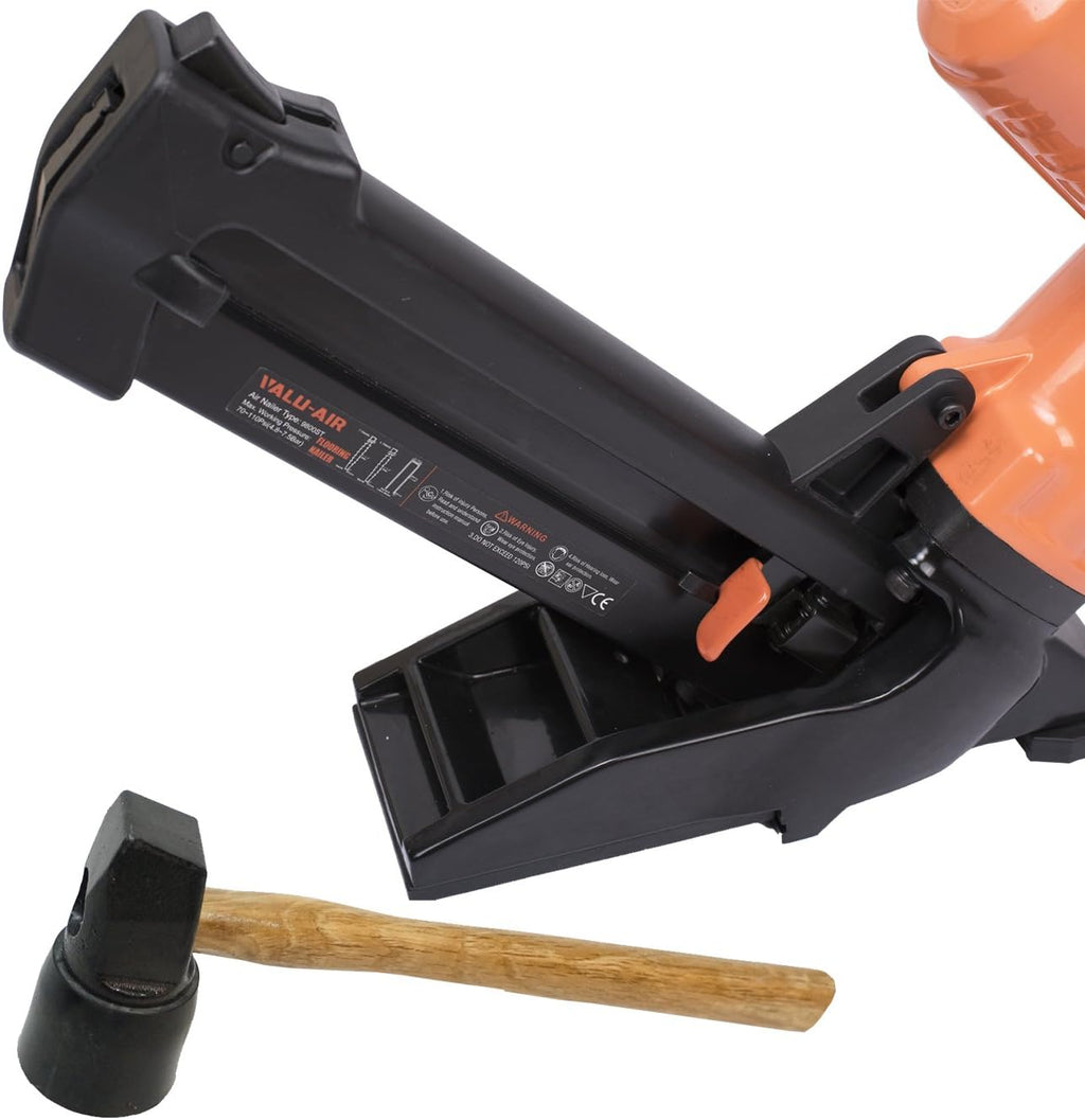 9800RC 3-in-1 Flooring Cleat Nailer and Stapler for 16-Gauge T & L Cleats and 15.5-Gauge Flooring Staples from 1-1/2”
