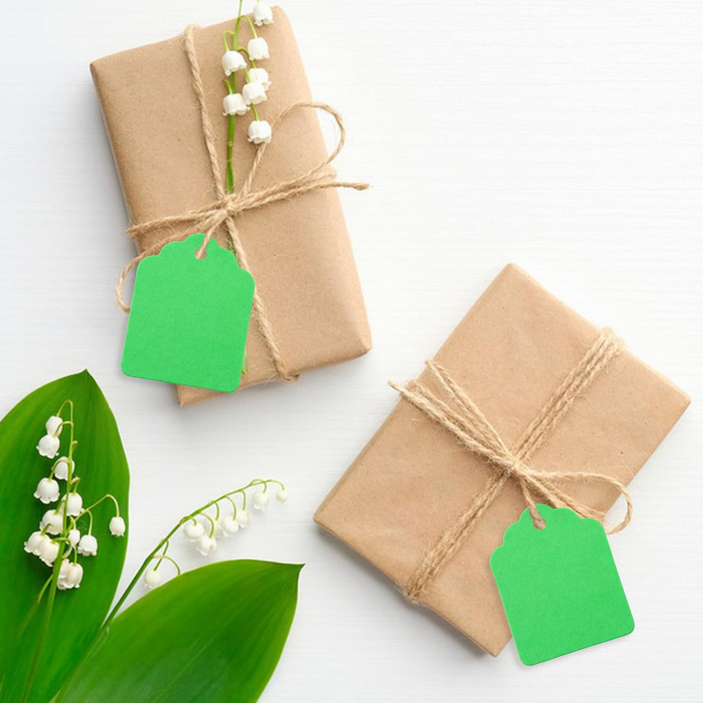 200Pcs Price Tags with String Attached, 1.4x1.8 in Green Gift Tag