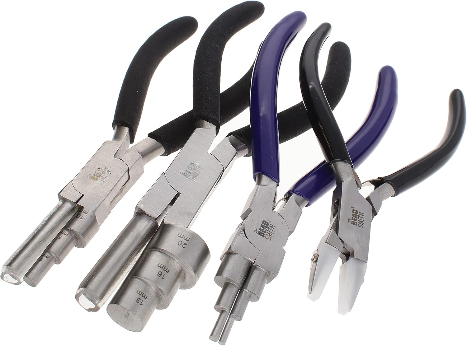 Wire Working Combo, 4-Piece Jewelry Making Set | 3 Different Wire Wrapping Pliers and Double Nylon Jaw Chain Nose