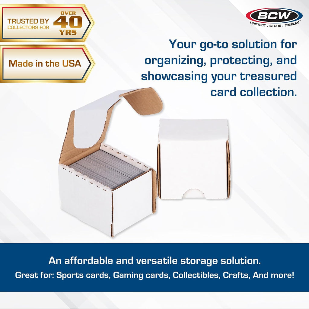 100-Count Trading Card Storage Box | Cardboard Organizer for Sports & Gaming Cards | Easy Assembly Required