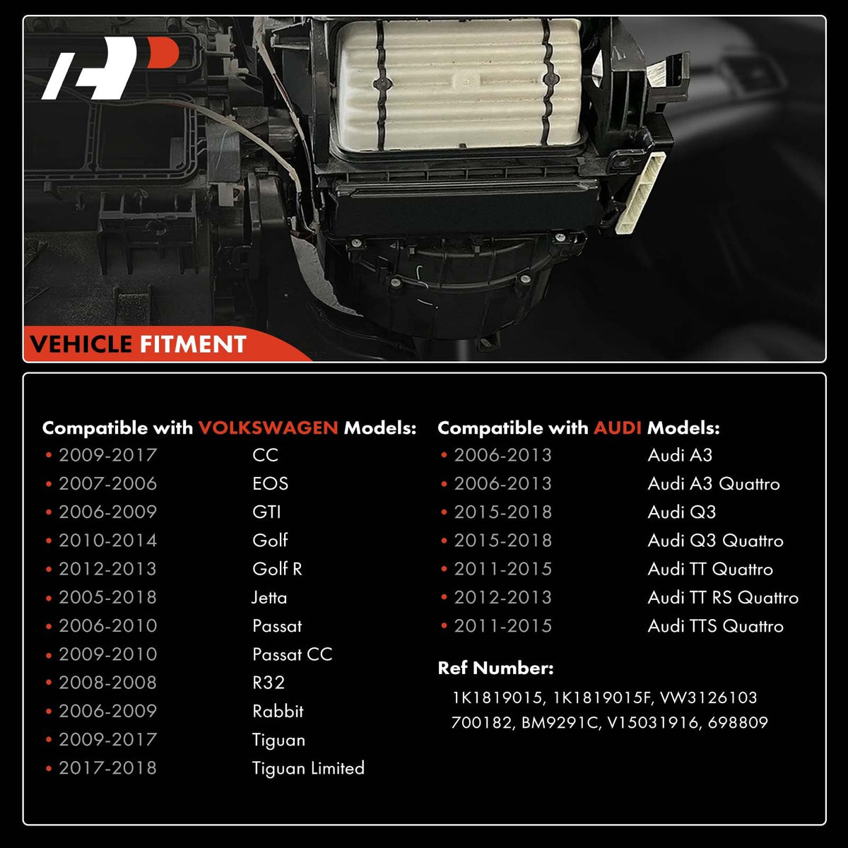 A-Premium HVAC Heater Blower Motor Compatible with Audi