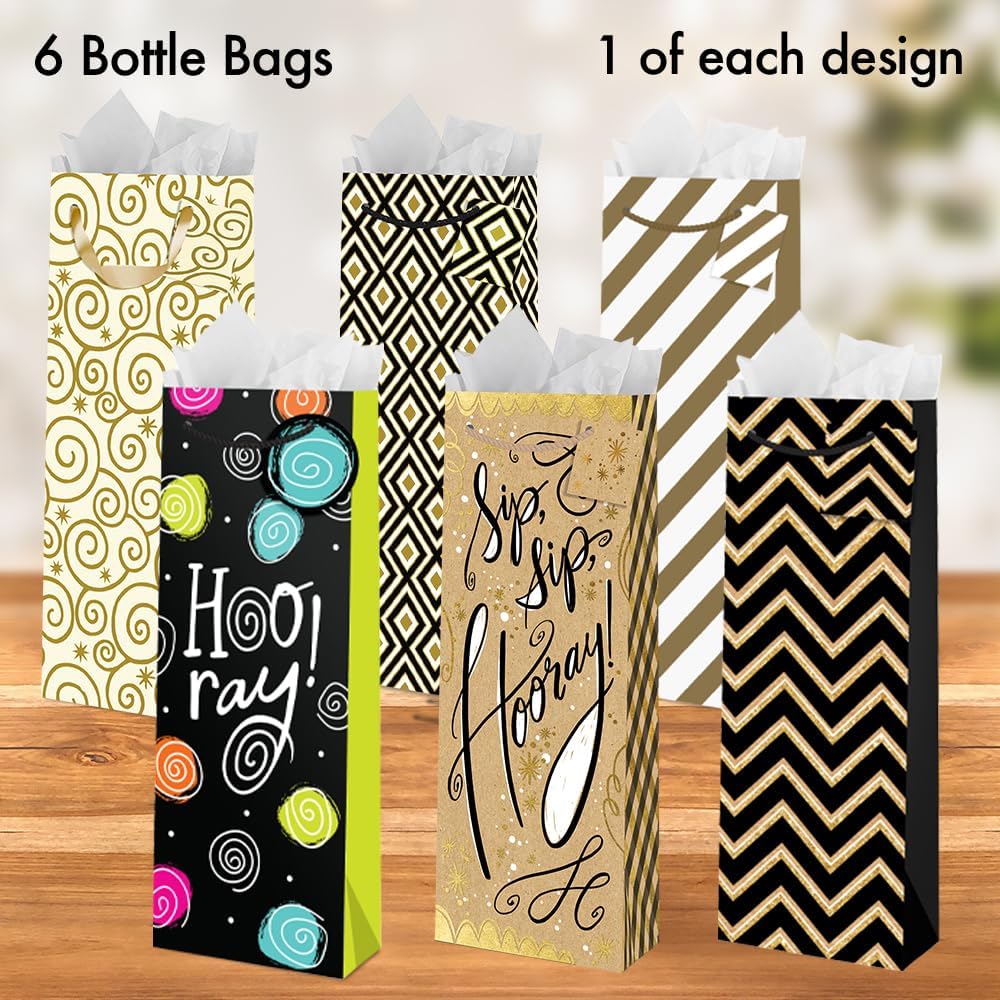 Glitterwrap Set, Sip, Sip, Hooray! Gift Bag Set