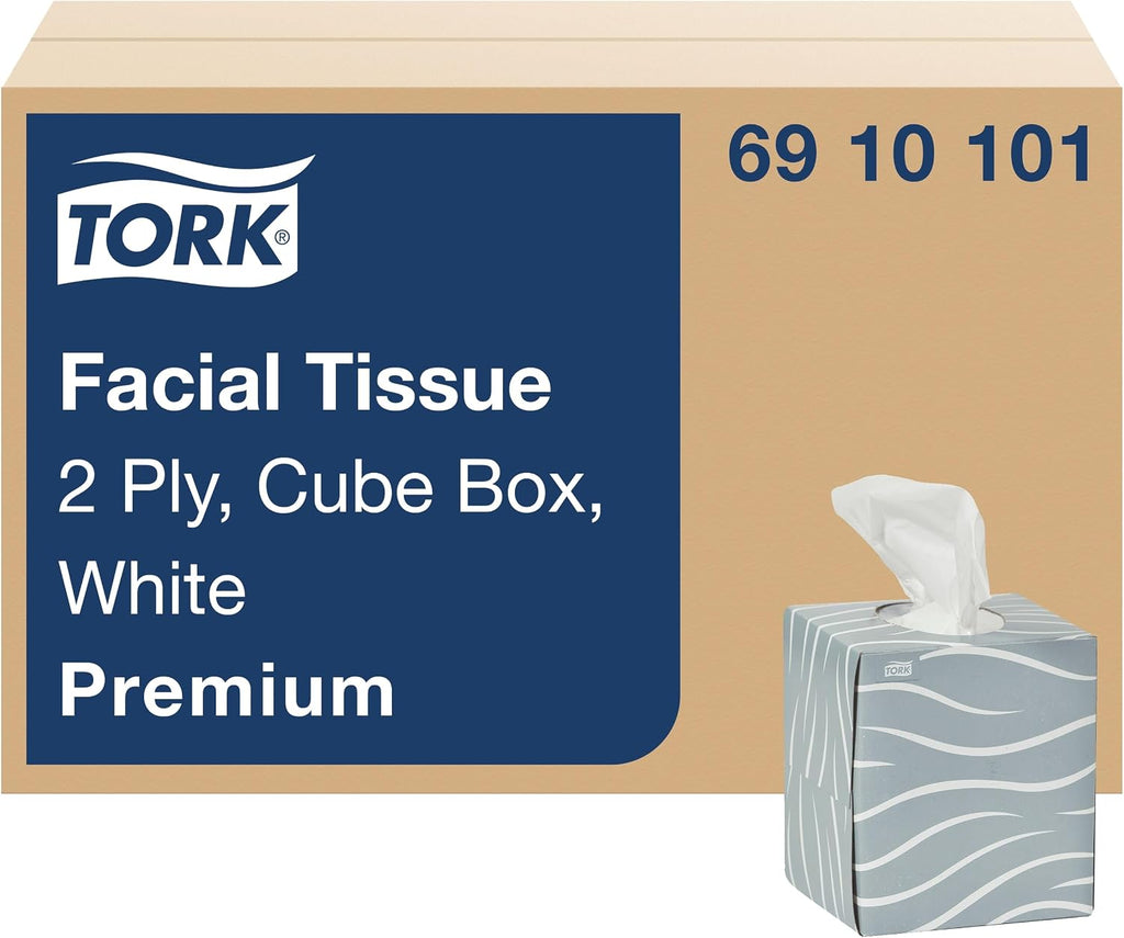 Premium Facial Tissue Cube Box White, 36 x 86 Tissues, 6910101